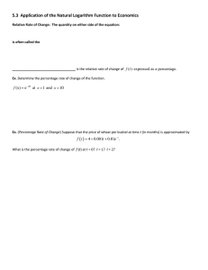 Natural Logarithms in Economics: Rate of Change & Elasticity