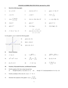COLLEGE ALGEBRA PRACTICE FINAL