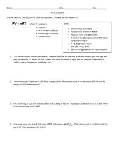 Ideal Gas Law Worksheet: Chemistry Problems