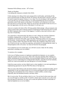 Statement NGOs (Plenary session * 20th of June)