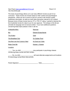 Psychology movie letter