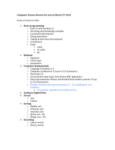Computer Science Review for test on March 9th