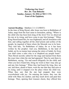 “Following Our Stars” Rev. Dr. Tom Bohache Sunday, January 10
