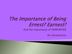 The Importance of Being Ernest? Earnest?