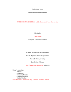 APA Level 1 Heading 2, etc. - College of Agricultural Sciences
