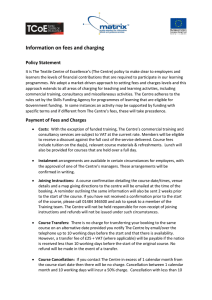 Information on Fees & Charging