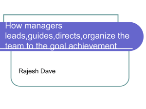 Management Skills: Leading Teams to Goal Achievement