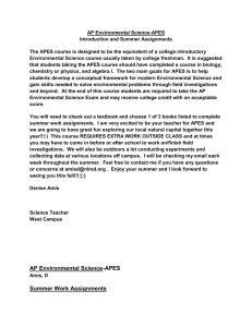 AP Environmental Science-Amis, D