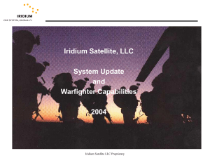 Iridium Satellite, LLC System Update and Warfighter
