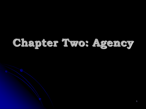 Chapter Two: Agency