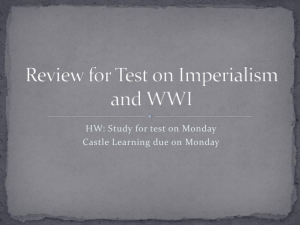 Review for Test on Imperialism and WWI