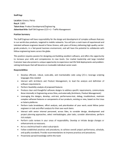 Staff SW Engineer (C/C++) – Traffic Management