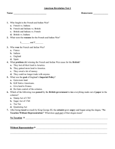 American Revolution Test - History Assessment