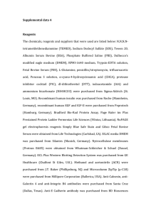 Supplemental data 4 Reagents The chemicals, reagents and