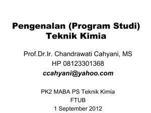 proses industri kimia - Program Studi Teknik Kimia