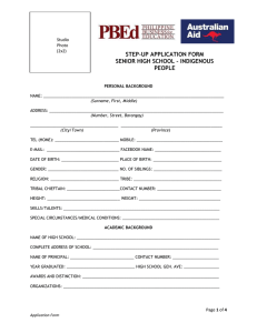 STEP-UP Application Form: Senior High - Indigenous People