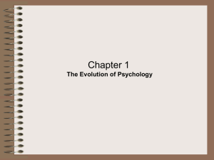 Chapter 1: Evolution of Psychology