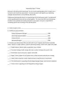 Advertising Project 7th Grade Welcome to the wild world of