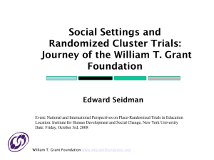 Journey of the William T. Grant Foundation - NYU Steinhardt