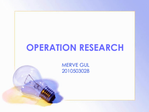 OPERATION RESEARCH