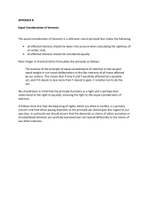 Appendix B Equal Consideration
