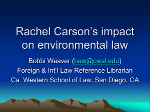 Rachel Carson's impact on environmental law - SLA