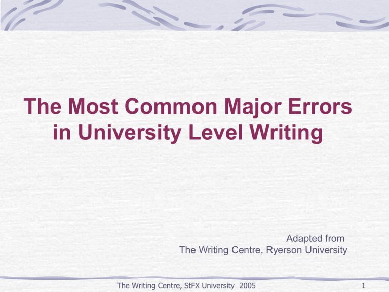 Common Grammar Errors