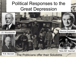 The Political Response to the Great Depression