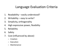 Language Evaluation Criteria