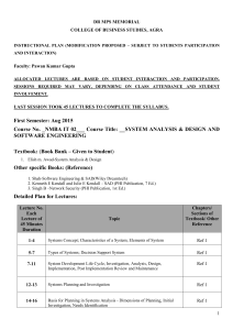 System Analysis & Design Course Plan - NMBA IT 02