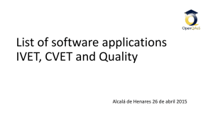 List of software applications IVET, CVET and Quality