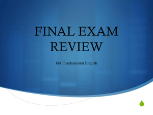 FINAL EXAM REVIEW