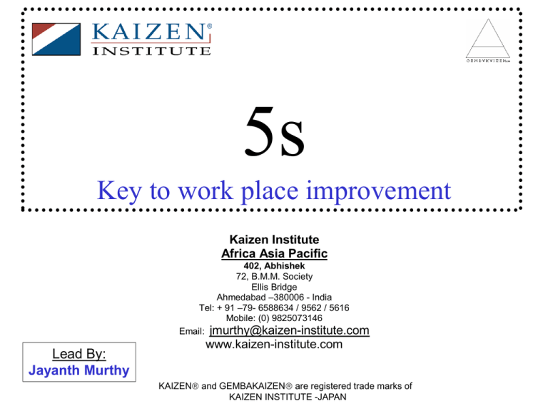 5s training Module by Jayanth , Feb 09