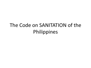 Code on Sanitation of the Philippines: Water Supply Regulations