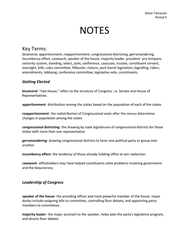 Congress Notes