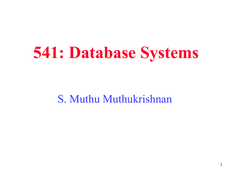Introduction To Database Systems