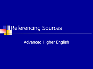 Adv Higher English referencing powerpoint (Harvard)