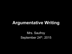 Argumentative Essay - North Bergen School District