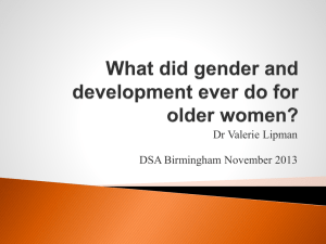 Gender, Development, and Older Women: A Presentation