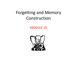 Forgetting & Memory Construction: Psychology Presentation