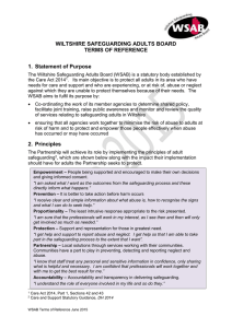 The Terms of Reference - Your care your support Wiltshire