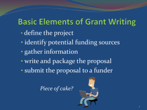 Basic Elements of Grant Writing