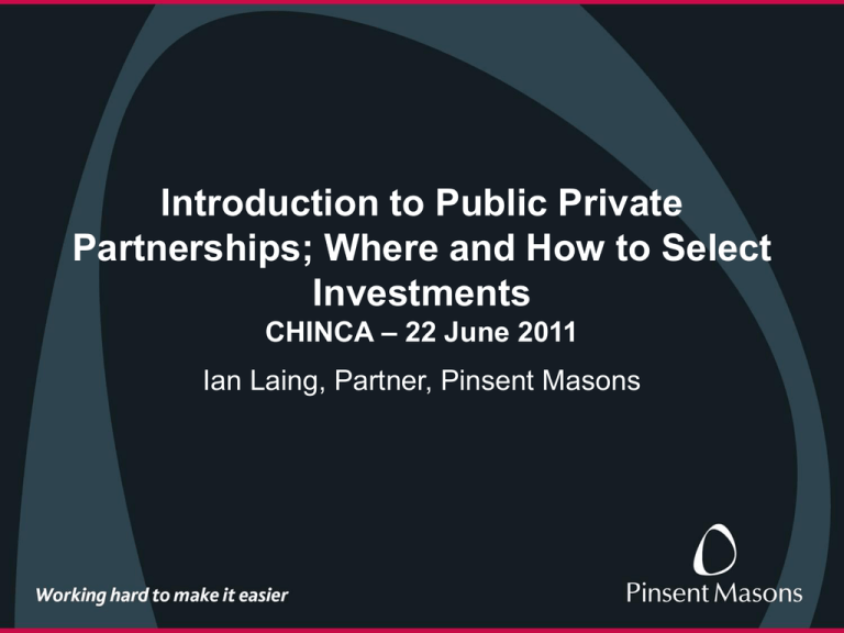 Introduction To Public Private Partnerships