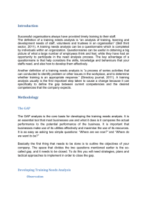 Developing Training Needs Analysis