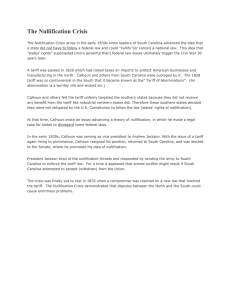 The Nullification Crisis