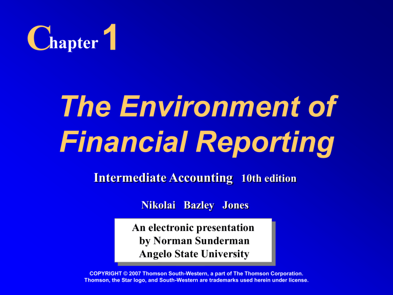 The Environment of Financial Reporting