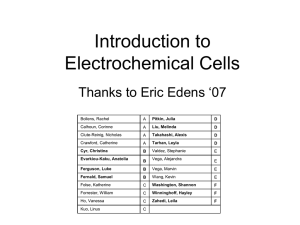 Introduction to Electrochemical Cells