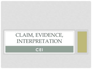 CEI: Claim, Evidence, Interpretation Writing Method