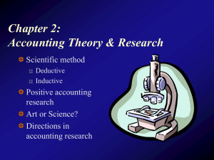 Accounting Theory & Research: Scientific Methods & Directions