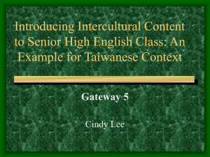 Introducing Intercultural Content in Senior High English Class